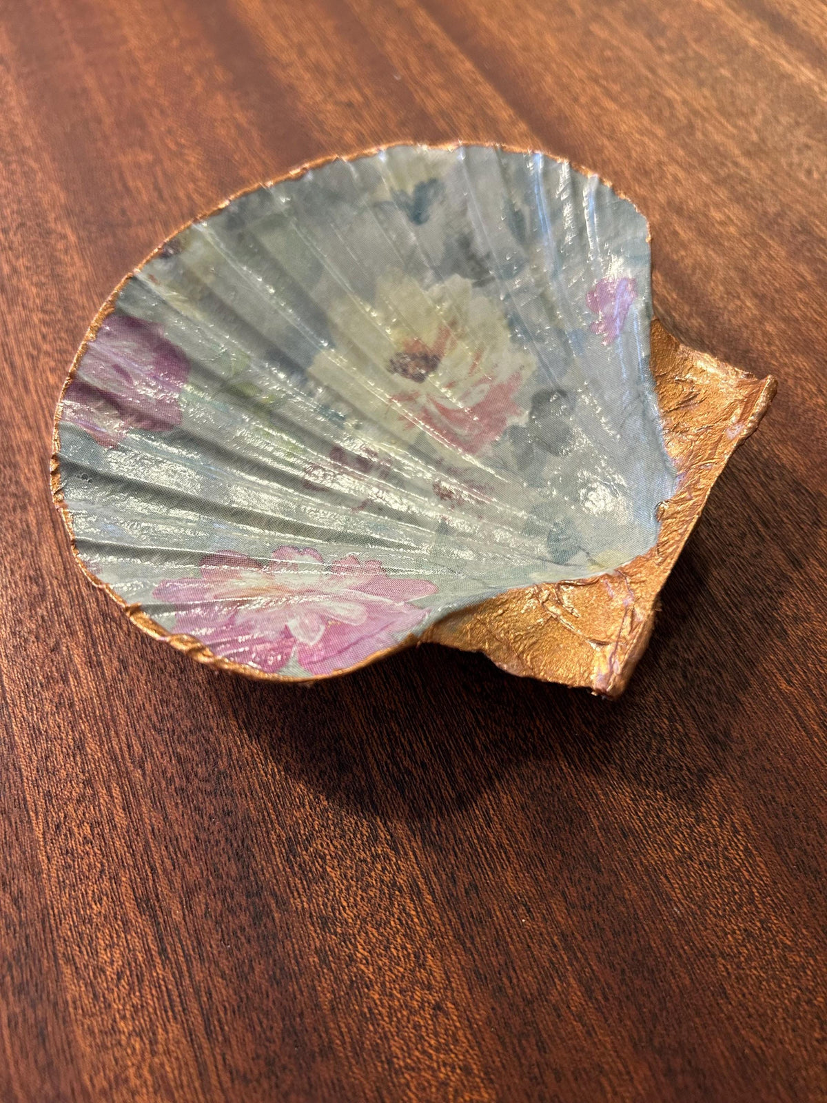 Floral Scallop Trinket Shell Ring Dish - Pastel