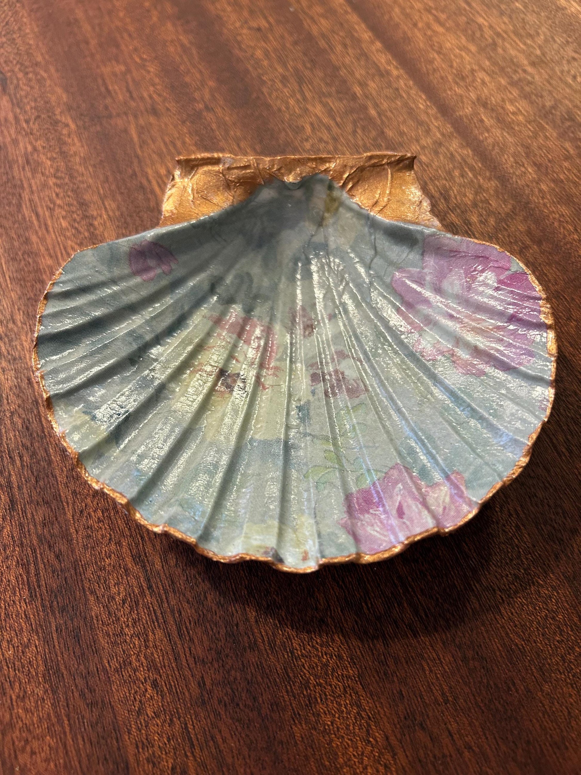 Floral Scallop Trinket Shell Ring Dish - Pastel