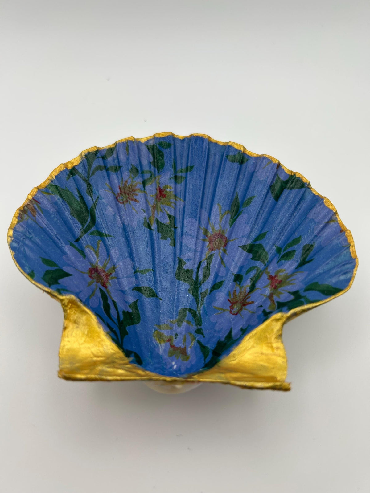 Daisy Scallop Trinket Shell - Blue - Trinket Dish - Ring Holder