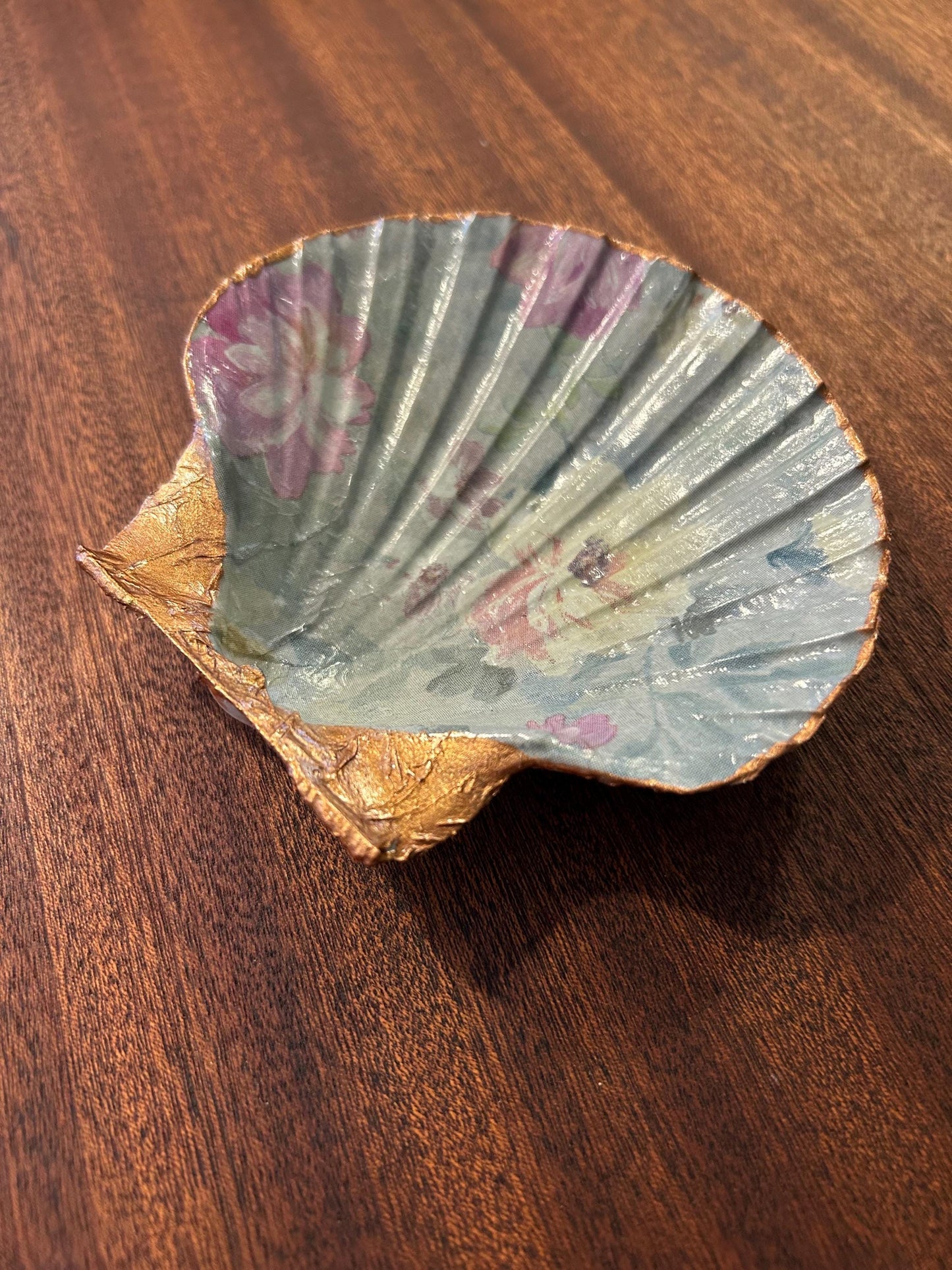 Floral Scallop Trinket Shell Ring Dish - Pastel