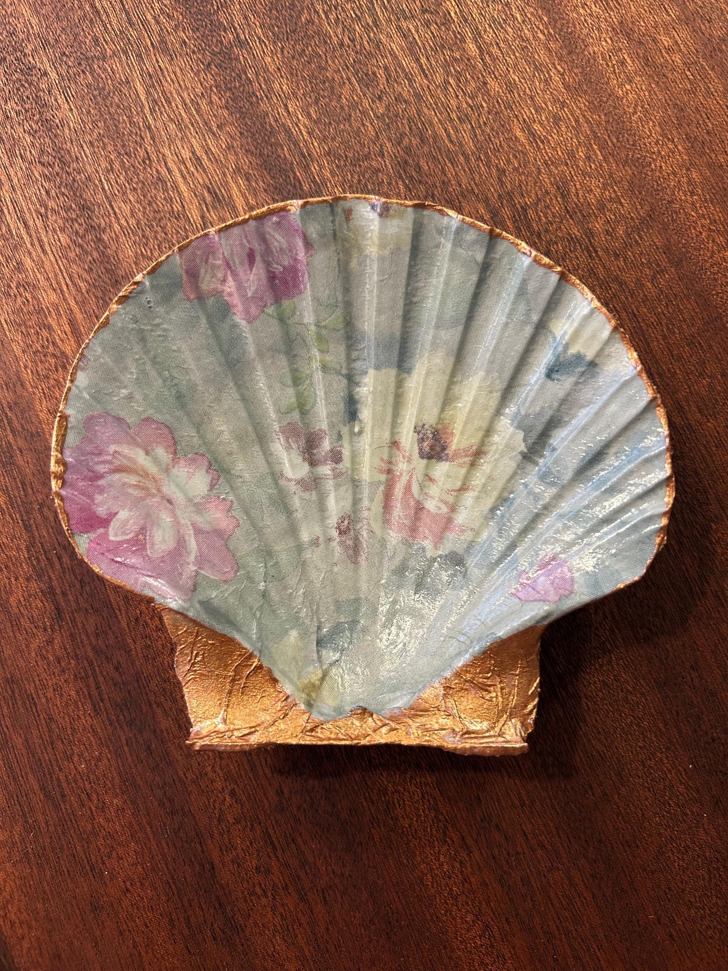 Floral Scallop Trinket Shell Ring Dish - Pastel