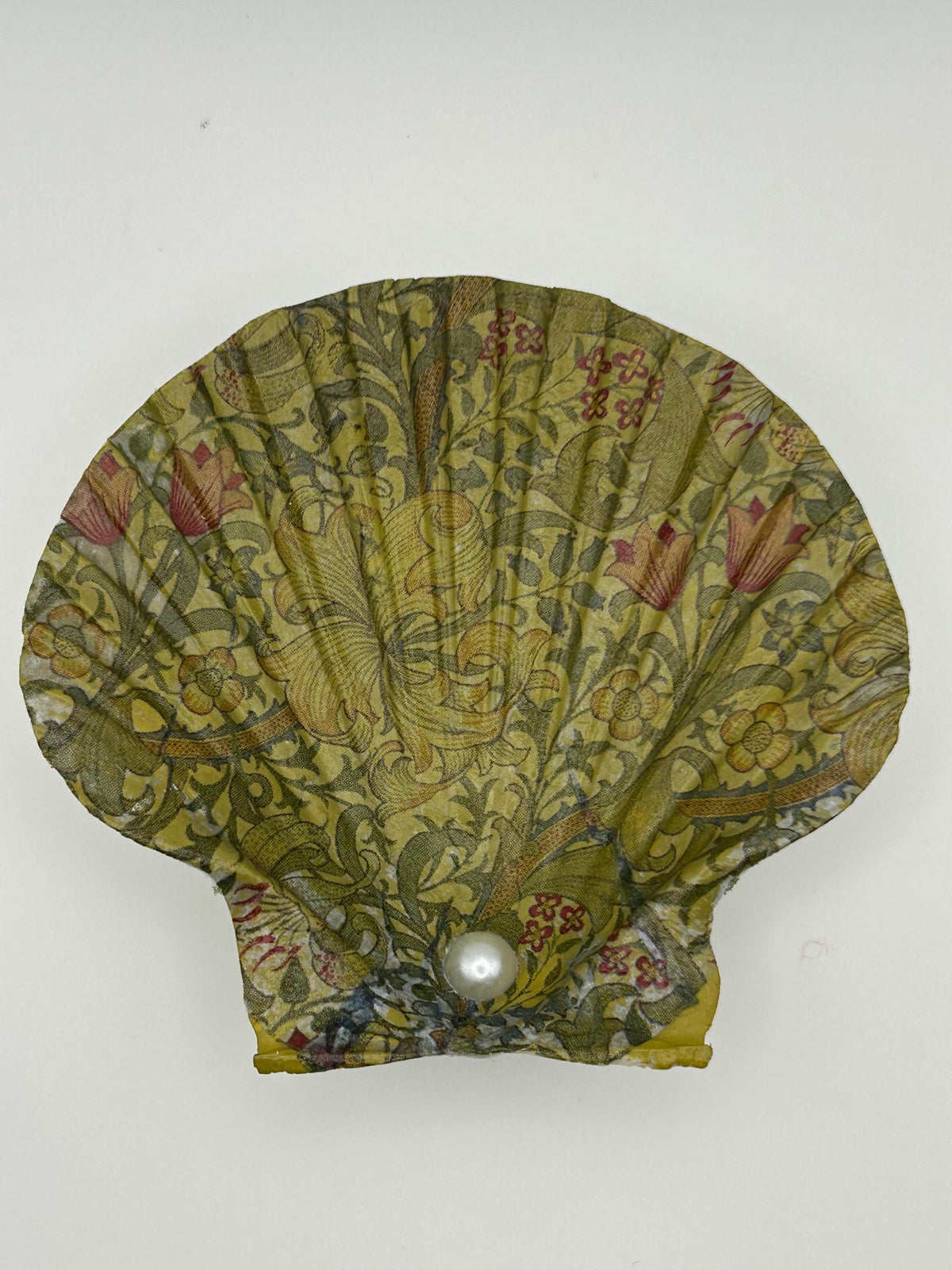 Floral Scallop Trinket Shell Ring Dish - Khaki