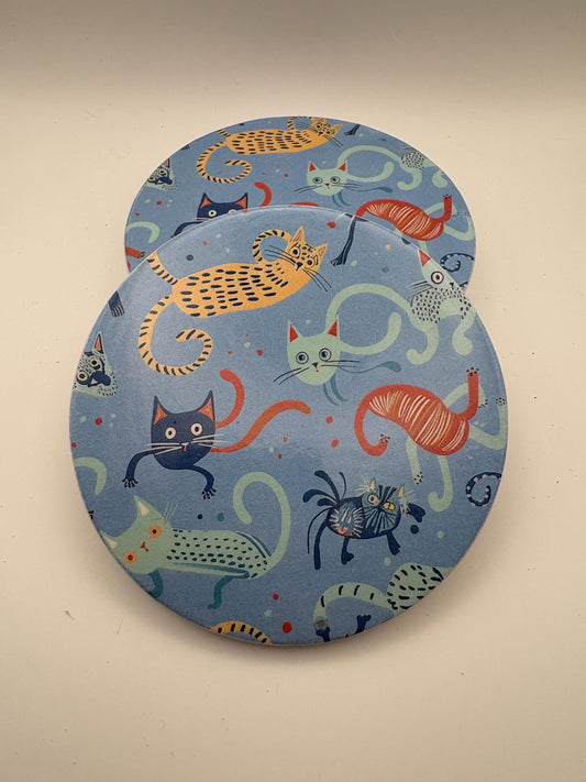 Ceramic Cat Coaster – Durable Kitchen Decor, Cat Lovers Gift - Set of 4