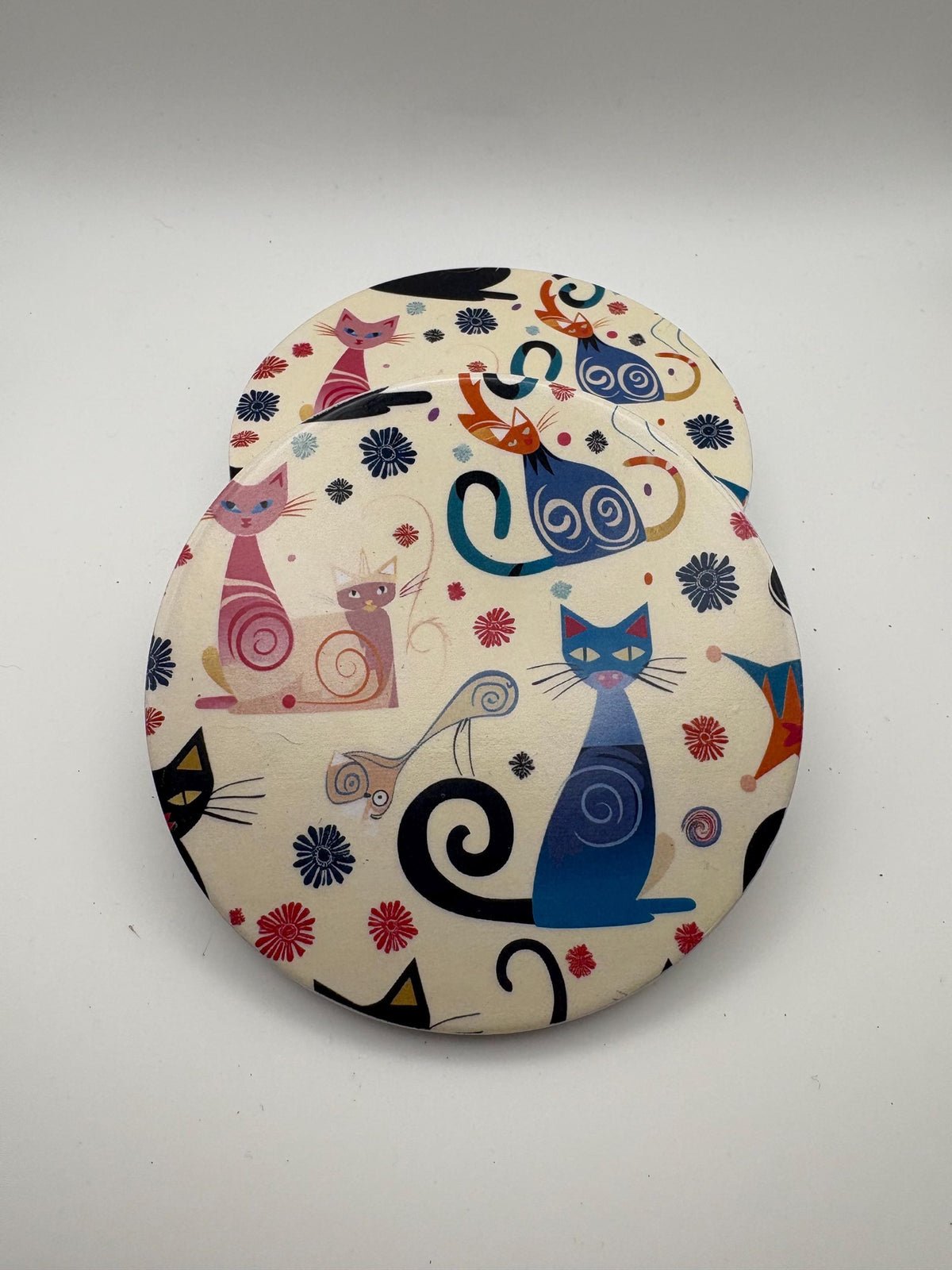 Ceramic Cat Coaster – Modern Kitchen Decor, Housewarming Gift - Set of 4