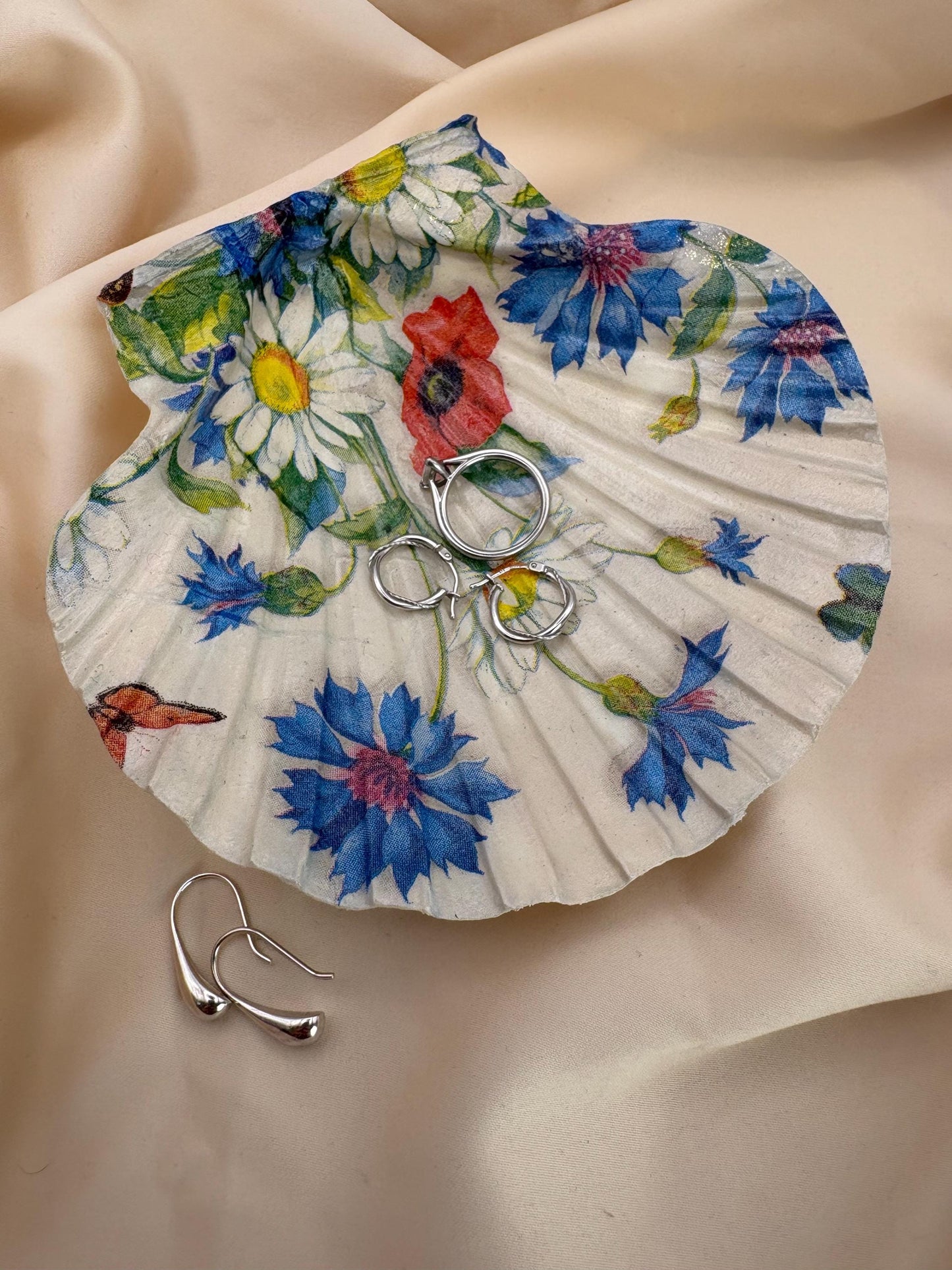 Floral Scallop Trinket Shell - Spring - Trinket Dish - Ring Holder