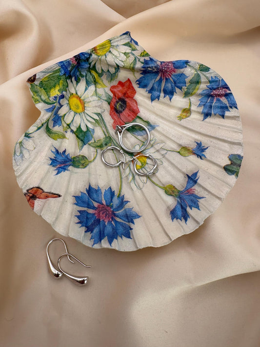 Floral Scallop Trinket Shell - Spring - Trinket Dish - Ring Holder